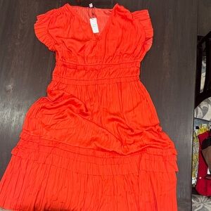 Current Air Bright Red Orange Dress